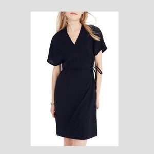 Black gauze wrap dress